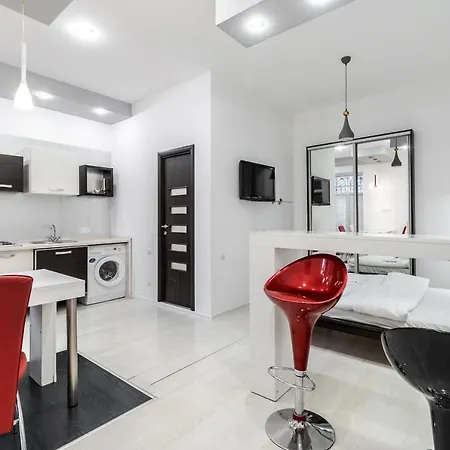 Black And Red Squares Apartment Lviv